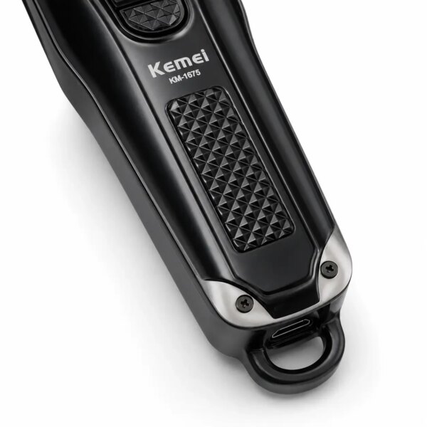 Машинка для стрижки, 4 насадки, USB-C, Kemei KM-1675, Черный / Аккумуляторная машинка для стрижки волос