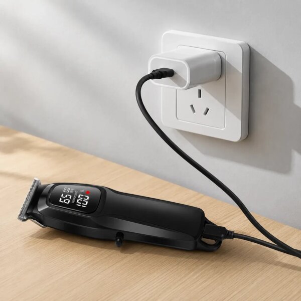 Машинка для стрижки, 3 насадки, USB-C, Kemei KM-2273, Черный / Аккумуляторная машинка для стрижки волос / Беспроводной триммер