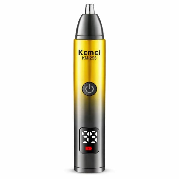 Триммер для носа и ушей, 5 Вт, от USB, KM-255, Желтый / Беспроводная машинка для стрижки / Триммер для бороды