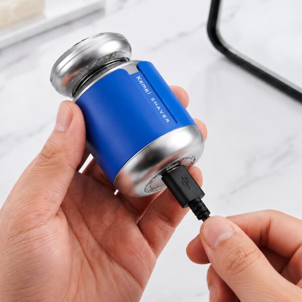 Мужской набор для бритья, от USB, 550 mAh, KM-3223, Синий / Аккумуляторная машинка для бороды
