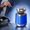 Мужской набор для бритья, от USB, 550 mAh, KM-3223, Синий / Аккумуляторная машинка для бороды