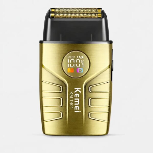Электрическая бритва для мужчин, от USB, 1400мАч, Kemei T401, Золотистая / Мужская электробритва аккумуляторная / Шейвер