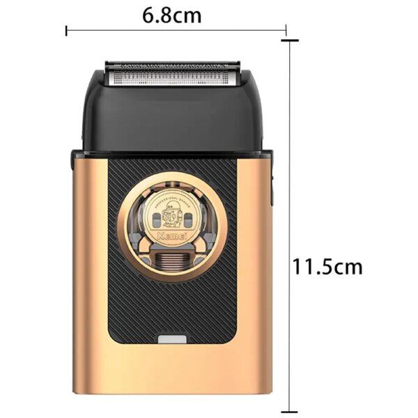 Беспроводная бритва для мужчин, USB-C, Kemei KM-T409, Золотистый / Аккумуляторная мужская электробритва для бритья / Шейвер
