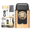 Беспроводная бритва для мужчин, USB-C, Kemei KM-T409, Золотистый / Аккумуляторная мужская электробритва для бритья / Шейвер