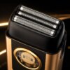 Беспроводная бритва для мужчин, USB-C, Kemei KM-T409, Золотистый / Аккумуляторная мужская электробритва для бритья / Шейвер