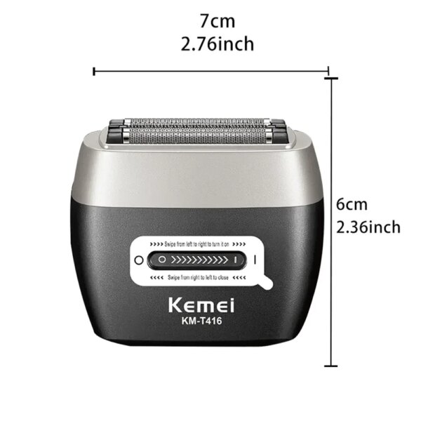 Беспроводная бритва для мужчин, USB-C, Kemei KM-T416, Черный / Аккумуляторная мужская электробритва для бритья / Шейвер
