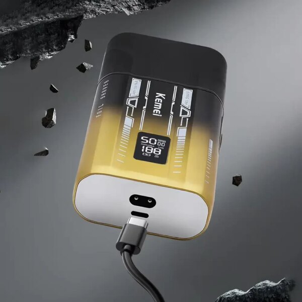 Беспроводная бритва для мужчин с UV-дезинфекцией, USB-C, Kemei KM-T418, Градиент / Шейвер / Аккумуляторная мужская электробритва
