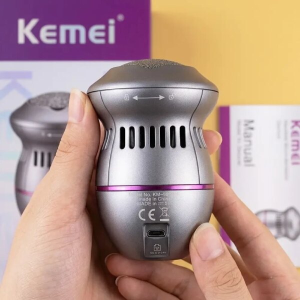 Электрическая пилка для ног, USB, Kemei KM-553, Серый / Электрическая терка для пяток / Электропемза / Электропилка для педикюра