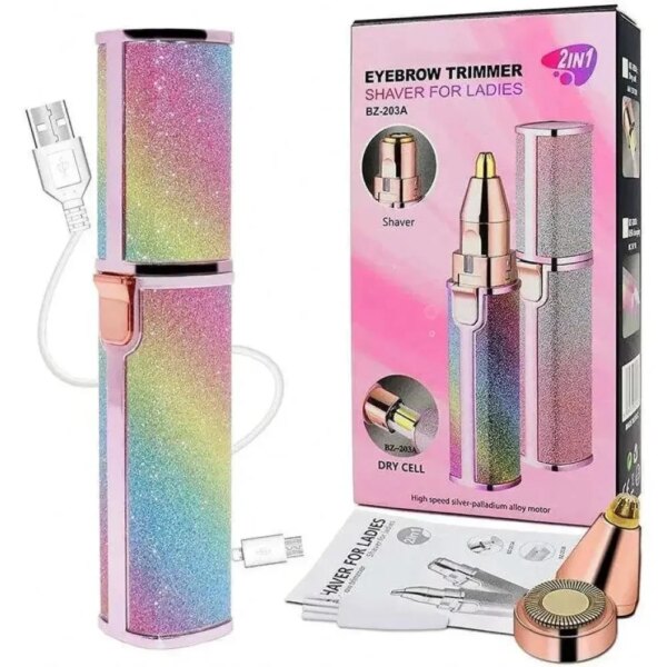 Женский триммер эпилятор 2в1, XL-1606 от USB, Розовый / Электрический триммер для лица / Женский эпилятор для бровей