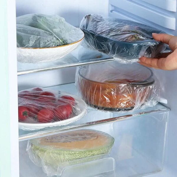 Пищевые пакеты крышки на резинке, 100 шт. ND-68-30 Freshness storage bag, Прозрачные/Политиленовые пакеты для еды