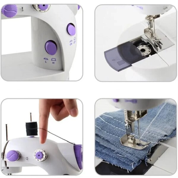 Портативная швейная машинка Mini Sewing SM202A, Белый / Мини швейная машинка