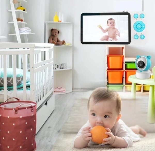 Видеоняня C8 WiFi с экраном 5 дюймов / Видеоняня управления со смартфона, датчик звука, движения, ночное видение