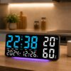 Часы настенные GH9002 / Цифровые настенные, настольные LED-часы / Часы + календарь, температура, влажность