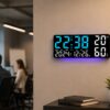Часы настенные GH9002 / Цифровые настенные, настольные LED-часы / Часы + календарь, температура, влажность
