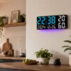 Часы настенные GH9002 / Цифровые настенные, настольные LED-часы / Часы + календарь, температура, влажность