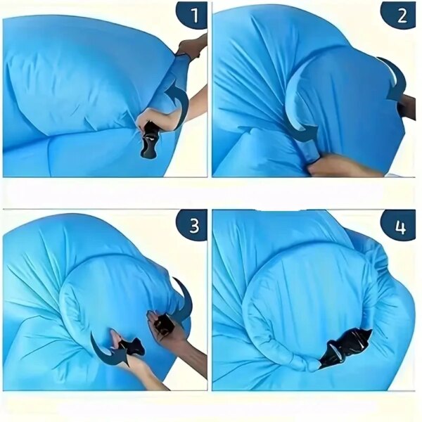 Надувной диван-шезлонг ламзак Supretto Air Sofa 1,90 м, до 100 кг, без насоса, синий