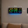 Часы GH0750 RGB настенные, настольные / часы с пультом на USB / Часы календарь, будильник, t°, влажность