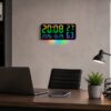 Часы GH0750 RGB настенные, настольные / часы с пультом на USB / Часы календарь, будильник, t°, влажность