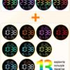 Часы настенные 6695R / Настенные часы круглые RGB с пультом / Календарь, температура, влажность