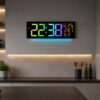 Настенные часы 6669R / Электронные LED-часы / RGB часы с пультом