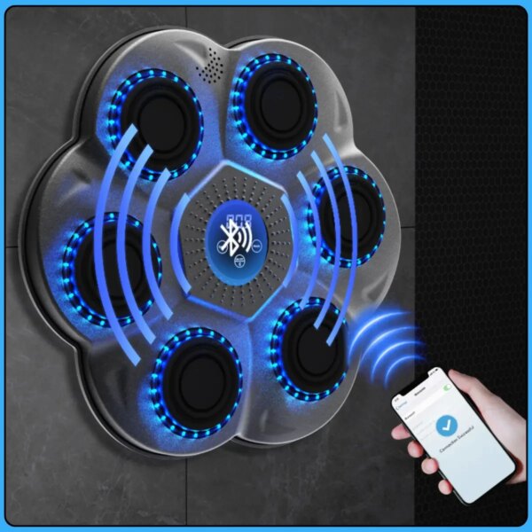 Настенный боксерский тренажер с LED-подсветкой, LY-1083 Bluetooth-колонкой и режимами тренировки