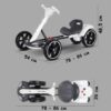 Детский складной электромобиль Go-Kart с аккумулятором и пультом электрокар Белый