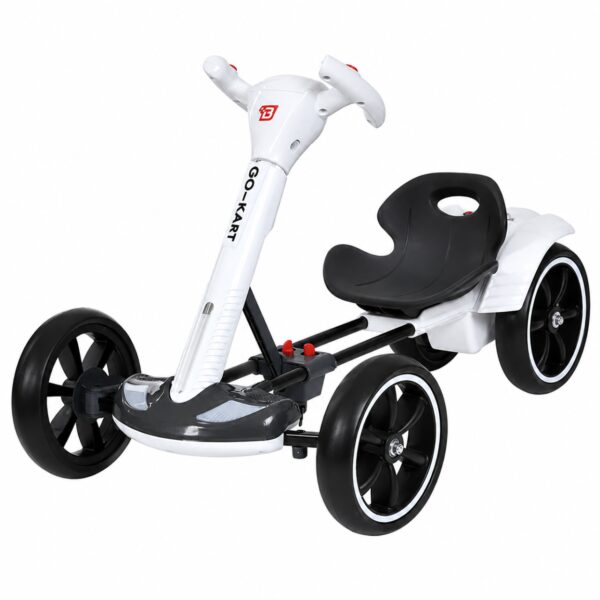 Детский складной электромобиль Go-Kart с аккумулятором и пультом электрокар Белый