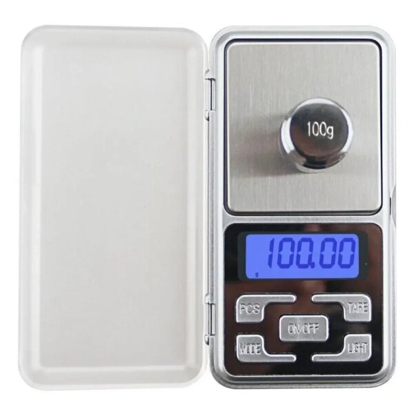 Ювелирные весы до 100г ( 120x62x20 мм) Pocket Scale QCP100, Серые / Электронные мини веса / Карманные весы