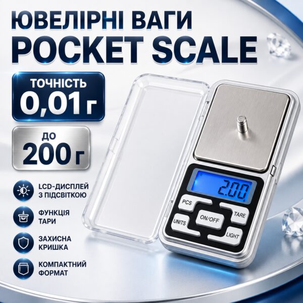 Электронные весы 200 г Pocket Scale QCP200, Серебряный / Карманные весы / Ювелирные цифровые весы / Цифровые весы
