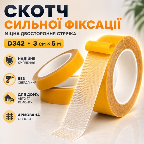 Скотч сильной фиксации 3см*5м D342