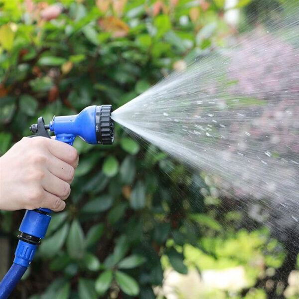 Шланг для полива 45 м AN-620 Magic Hose с распылителем Magic Hose, Синий / Садовый шланг поливочный / Растягивающийся шланг