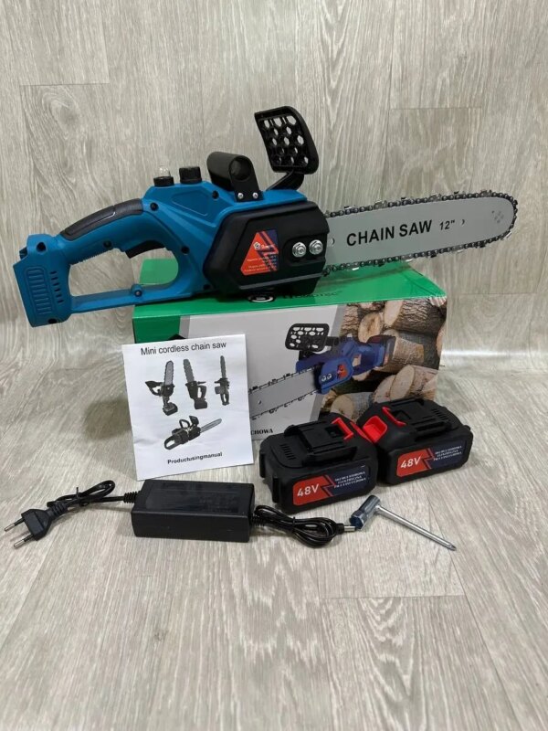 Цепная пила с двумя аккумуляторами 48V 5АР 12 дюймов