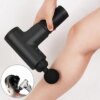 Портативный массажер для тела и 4 насадки, от USB, Fascial Gun KH-320, Черный / Ручной мышечный вибромассажер
