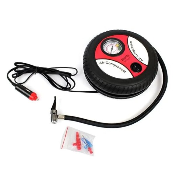 Компрессор автомобильный в форме колеса 12V, 260 PSI / Автокомпрессор для быстрой подкачки колес