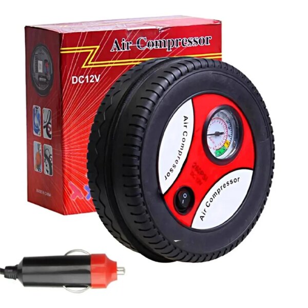Компрессор автомобильный в форме колеса 12V, 260 PSI / Автокомпрессор для быстрой подкачки колес