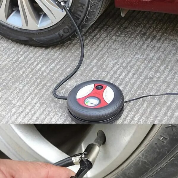 Компрессор автомобильный в форме колеса 12V, 260 PSI / Автокомпрессор для быстрой подкачки колес