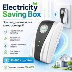 Энергосберегающий прибор, однофазный 90-200В, Electricity saving box, Бело-серый / Прибор для экономии электроэнергии