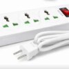 Сетевой фильтр-удлинитель AN WL-5 на 3 универсальные розетки и 3 USB-порта с кнопкой включения, белый