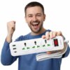 Сетевой фильтр-удлинитель AN WL-5 на 3 универсальные розетки и 3 USB-порта с кнопкой включения, белый