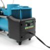 Автомобильный компрессор AD 636060 2-поршневой 12V с набором инструментов для ремонта шин в кейсе, зелёный