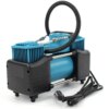 Автомобильный компрессор AD 636060 2-поршневой 12V с набором инструментов для ремонта шин в кейсе, зелёный