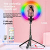 Селфи-палка с кольцевой RGB LED-лампой и функцией AI-авто-отслеживания / Штатив P100 с Bluetooth 5.2 Type-C