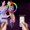 Селфи-палка с кольцевой RGB LED-лампой и функцией AI-авто-отслеживания / Штатив P100 с Bluetooth 5.2 Type-C