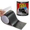 Водонепроницаемая изоляционная лента 200×10см, Flex Tape 2, Черный / Универсальный ремонтный скотч / Клейкая лента сверхпрочная