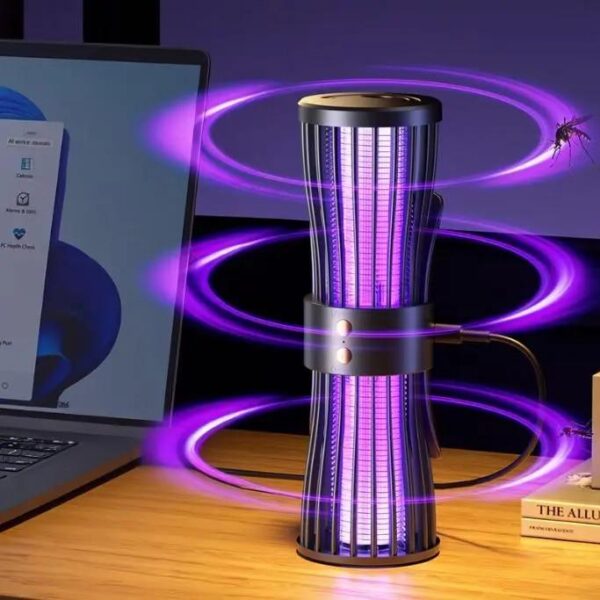 Лампа-ловушка для комаров LY-936 USB бесшумная с функцией ночника и электрической сеткой 3000 В, чёрная
