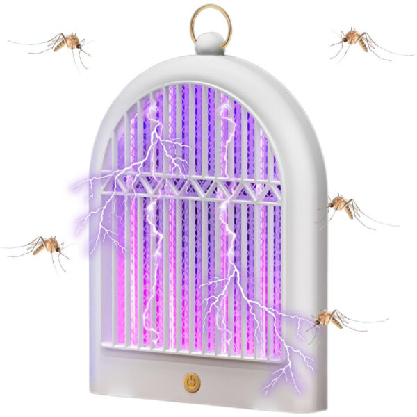 Антимоскитная лампа-ловушка для комаров Mosquito Killer LY-961 с УФ-подсветкой и электрической сеткой, USB, 29×19×6 см, белая
