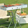 Раскладной мангал переносной 70х70х30см, BARBECUE TRAY 770T, Серебристый