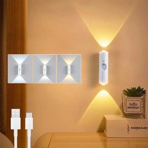 Настенная LED лампа NS-02 • Декоративный RGB-светильник NS-02 с датчиком движения для интерьерной подсветки