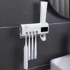 Держатель зубных щеток Brush Sterilizer, Белый / Диспенсер для зубной пасты / Уф стерилизатор