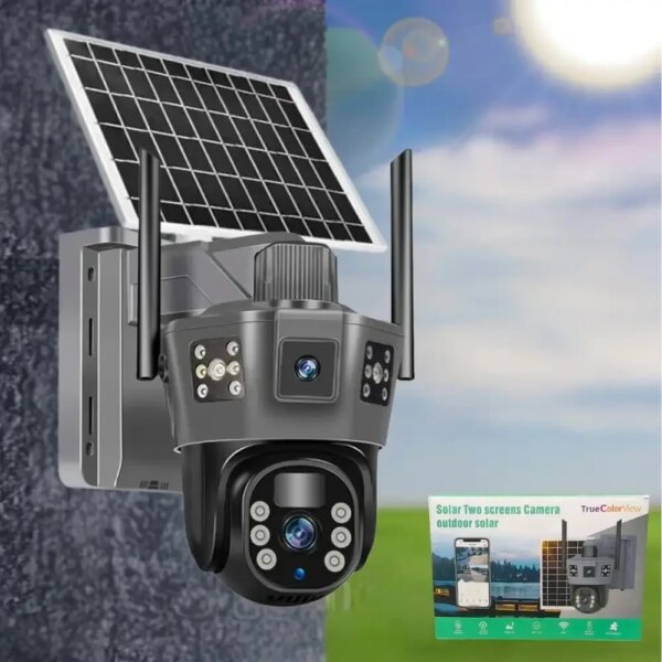 360° Уличная IP-камера TP18 4G Solar PTZ с автономным питанием и SIM-картой, 6 МП, черная